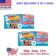 Friskies Fish-A-Licious Adult Cat Wet Food Variety Pack, 32 CT, 176 OZ, 2 Pack