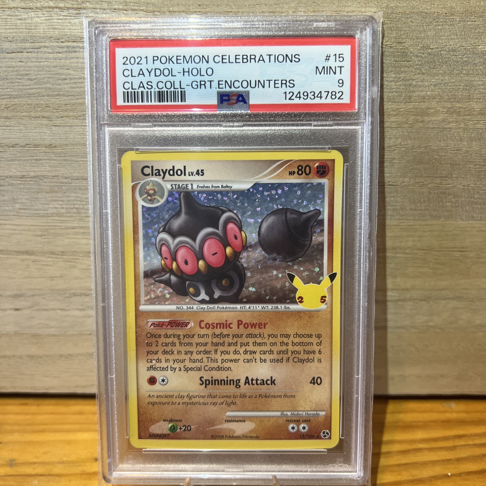2021 POKEMON CELEBRATIONS CLASSIC COLL #15 CLAYDOL-HOLO PSA 9