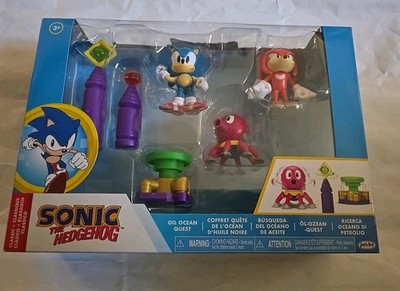New Sonic The Hedgehog Action Figures 2.5'' Oil Ocean Diorama Knuckles Octus