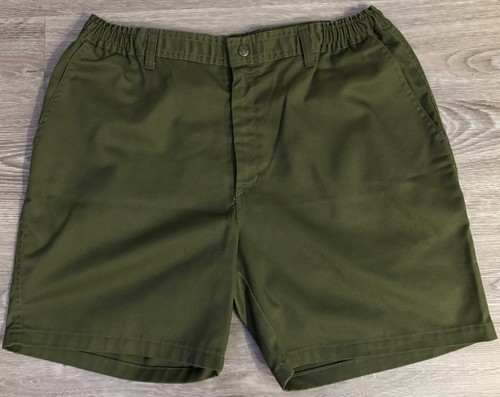 Vintage 70s 80s Boy Scouts Official Uniform Cargo Shorts Green Waist 33 BSA