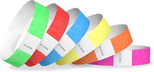 1,200 Tyvek Wristbands for Events, 6-Color Variety Pack   Tamper-Proof