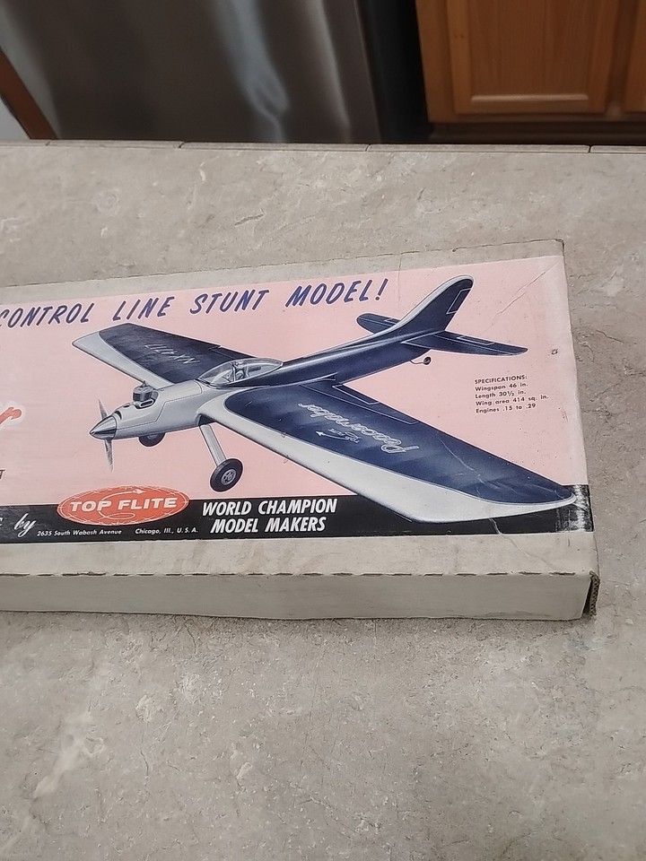 Control Line Biplane Kit Top Flite Peacemaker Airplane Kit Control Line Airplane 46” Wing Span ...