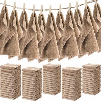 Newwiee 100 Pcs Washcloths Quick Drying Bathroom Wash Clothes 12 x 12 Inch Fa...