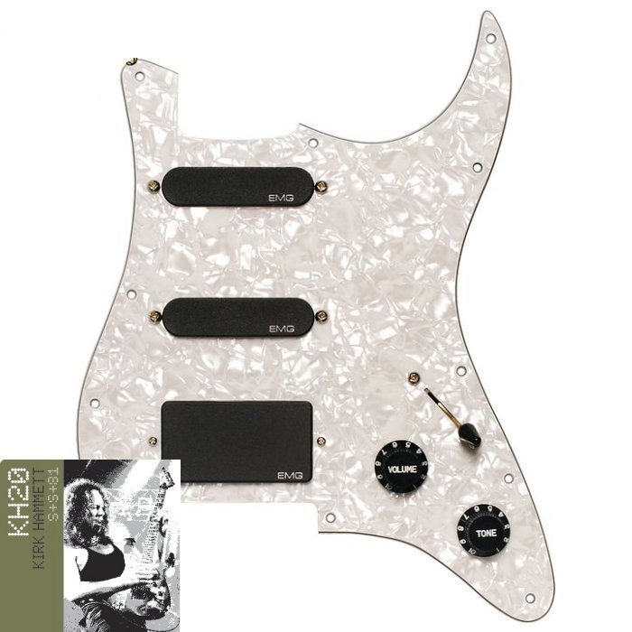 EMG-KH20 Kirk Hammett Pro-Series Pickguard & Active Pickup set White