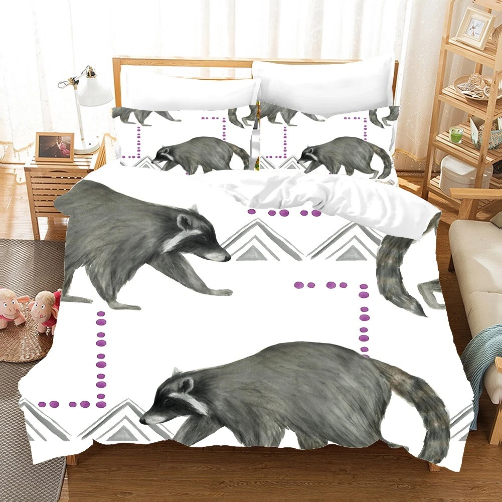 3D Animal 3-Piece Bedding Set, Quilt Cover with Matching Pillowcases
