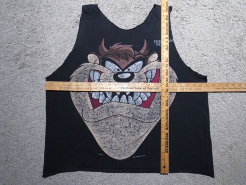 Vtg 1993 TAZ Big Face T-SHIRT Men 2XL Tank Top Sleeveless 90s Looney Tunes Devil - Picture 5 of 9