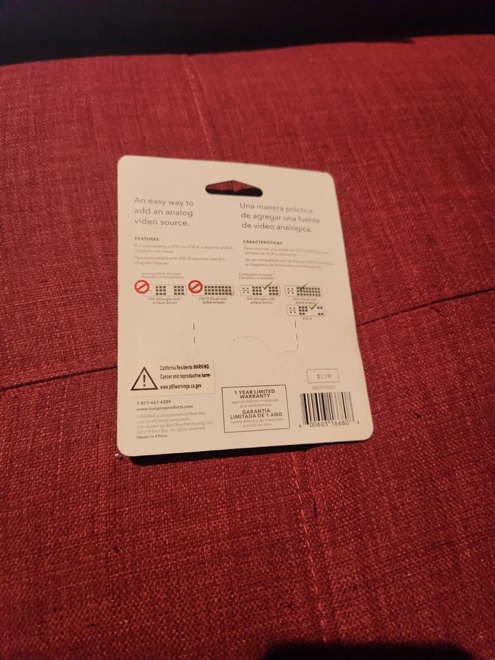 Insignia DVI-A to VGA Adapter Graphics Card to Monitor NS-PV90501 - Image 2 of 2