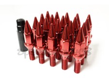 Z Racing Spike Lug Bolts Red 88mm 12x1.5mm For Bmw 3-series Cone Seat