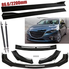 Front Bumper Lip Splitter Spoiler Strut Rods For Mazda 3 2010-2022