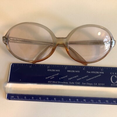 Vintage 70's/80's Eyeglasses Oval Clear Amber RODENSTOCK PINETA