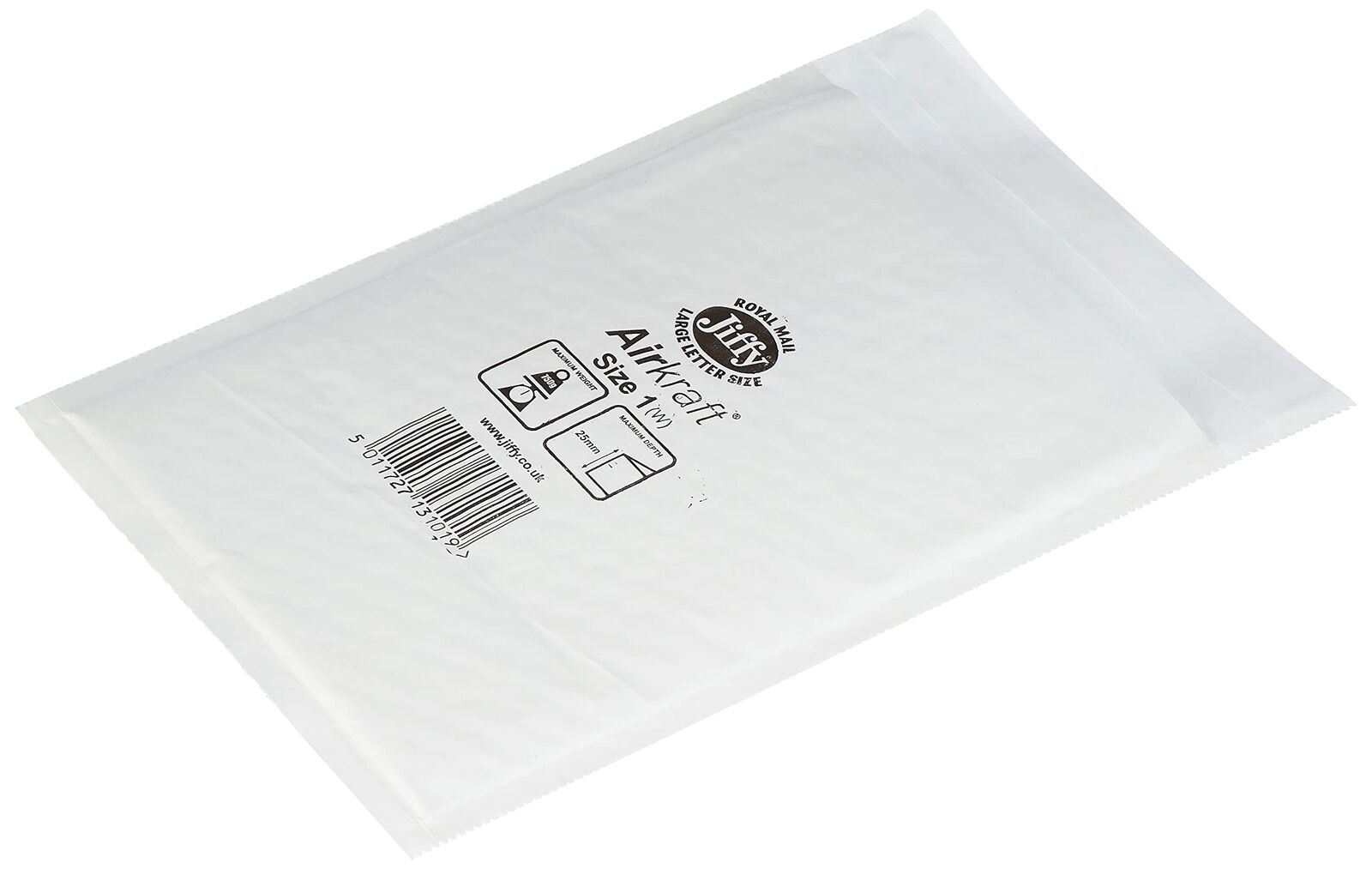 Image of 100 White Jiffy Airkraft Postal Bags Bubble-lined Peel and Seal - Size 1 (170mm