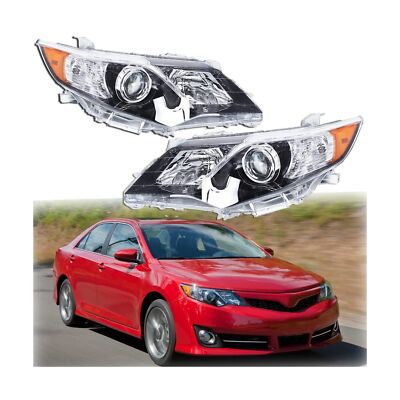 SEBLAFF Left and Right Side Headlight Assembly Black Housing Clear Lens Headl...