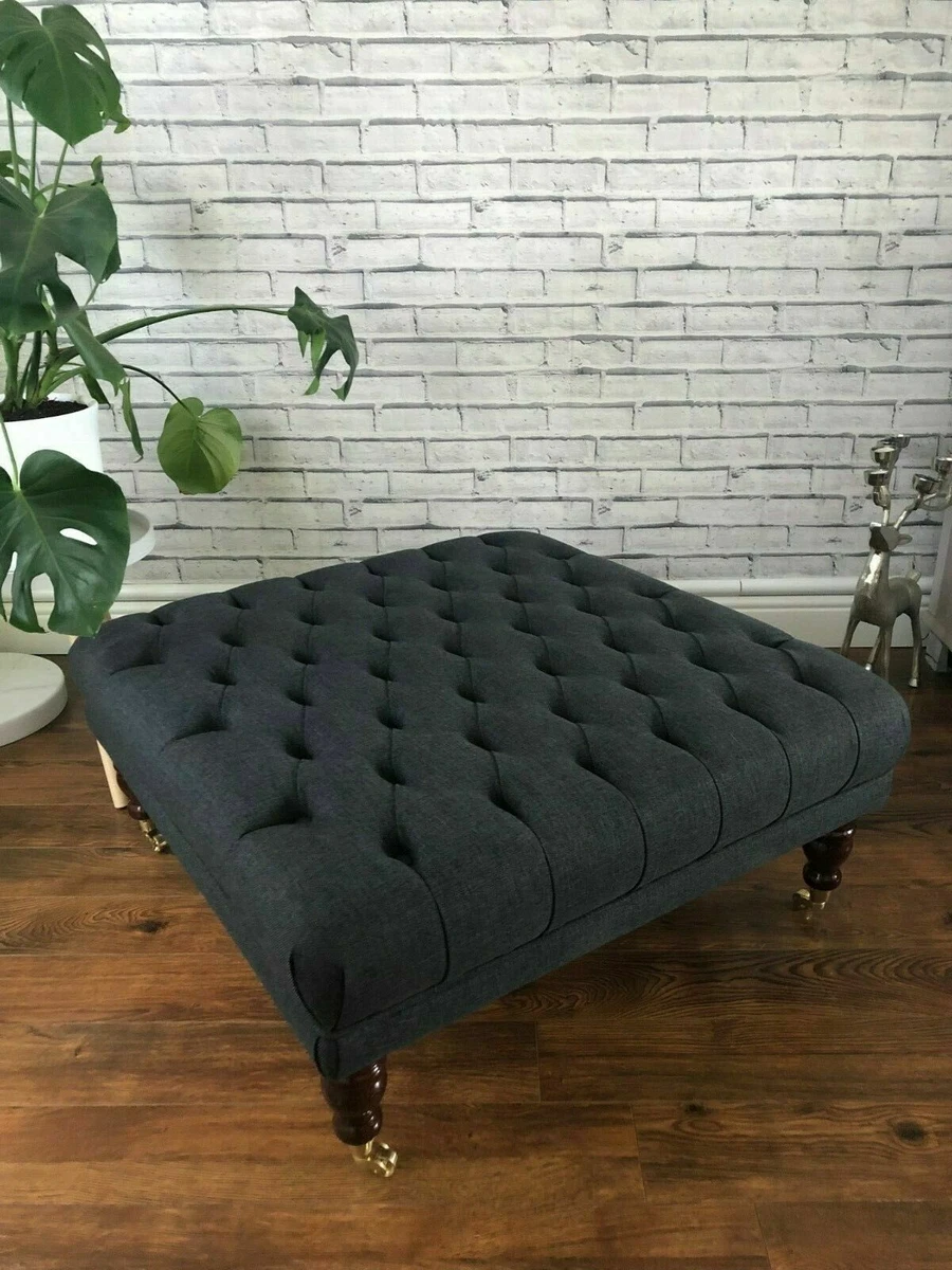 Luxury buttoned footstool deals