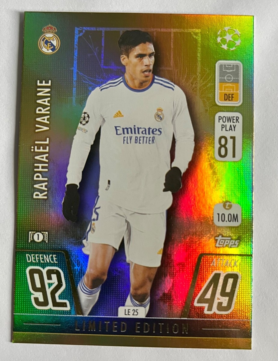 Raphael Varane 2021-22 Topps UEFA Match Attax LIMITED Raphael Varane 2021-22 Topps UEFA Match Attax LIMITED