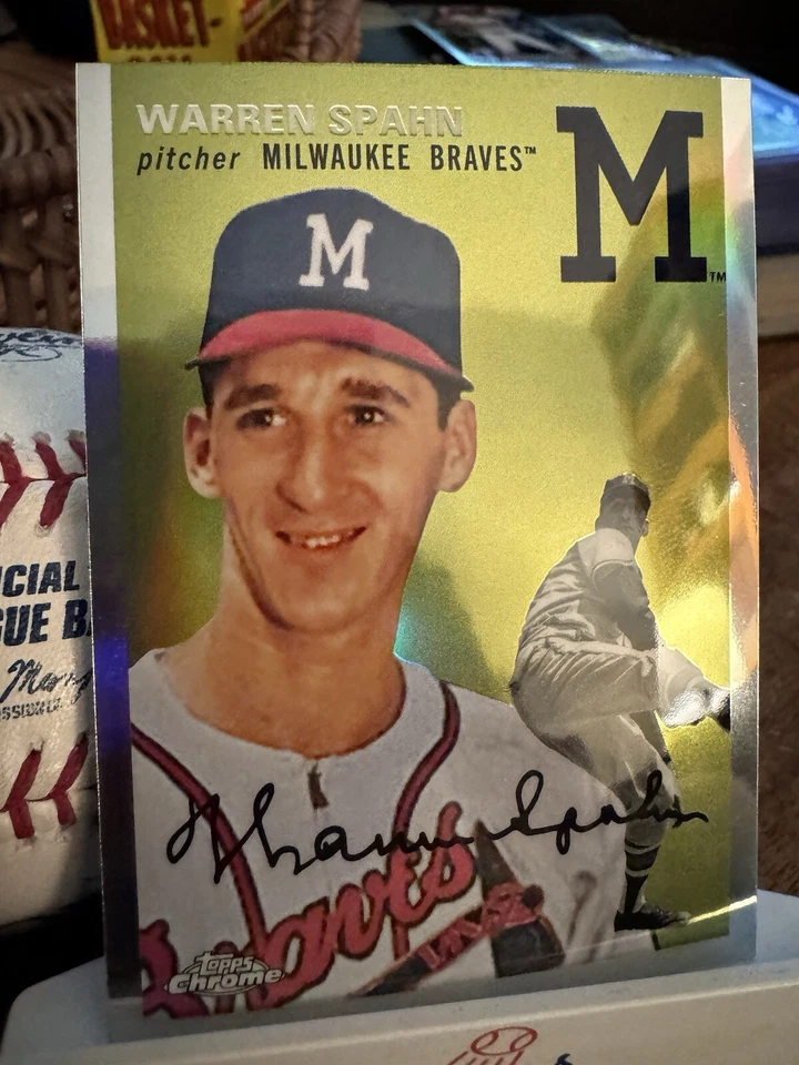 2023 Topps Chrome Platinum Anniversary - Refractor #438 Warren Spahn Braves - Image 2 of 4