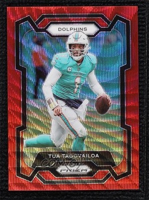 2023 Panini Prizm Red Wave Prizm 125/149 Tua Tagovailoa #190 0d44