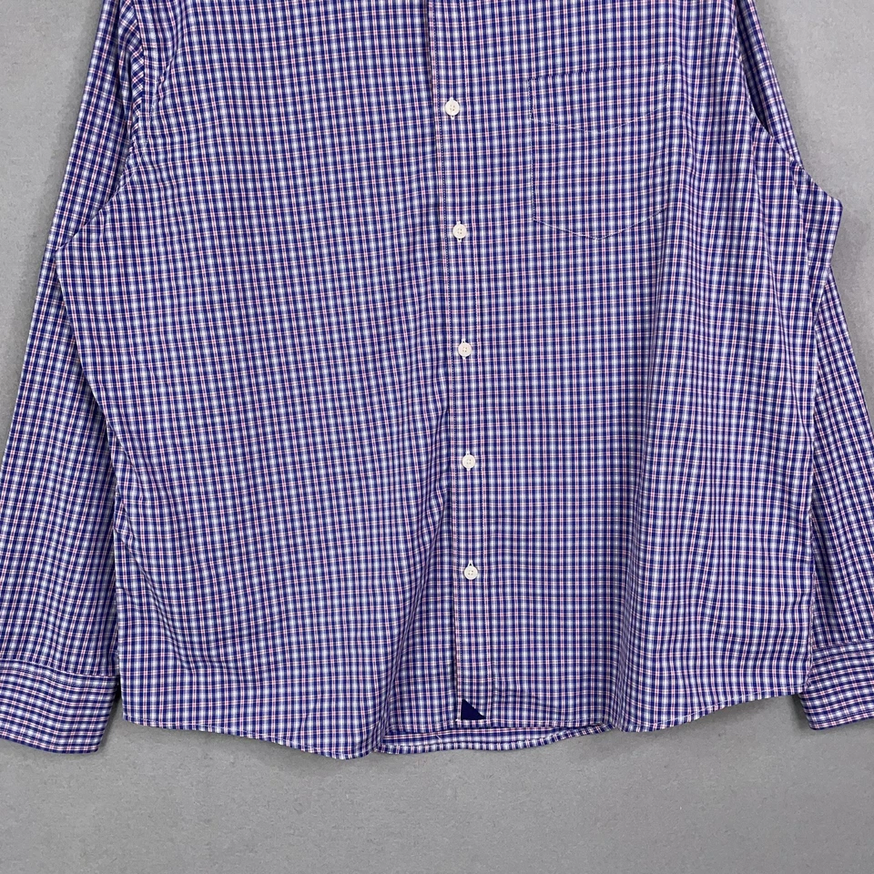 UNTUCKit Shirt Mens 2XL Blue Pink Plaid Cassini Stretch Performance Office Work - Image 3 of 4