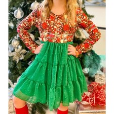 Girl's LS Classic Christmas Dress - Size 7