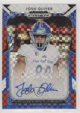 2019 Panini Prizm Draft Picks Red White & Blue 42/99 Josh Oliver #243 Auto 0x1