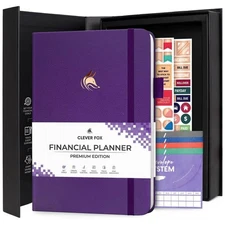 Clever Fox Financial Planner Premium Edition A5 Expense Tracker (Purple)
