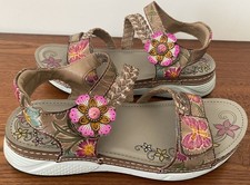 L'Artiste Spring Step Floral Printed Slingback Womens US 9 EU 40 Leather Shoe