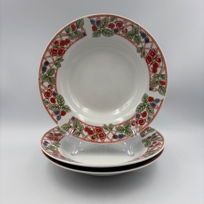 3 x Vintage Rayware Brombeer Rankgitter Pasta/Salatschalen 20,5 cm Retro 70er Jahre