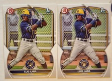 2023 Bowman #100 Luis Lara 1st Bowman 2 card lot