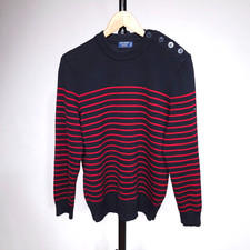 Vintage Saint James Wool Sweater Striped French Sailor Nautical Breton size M