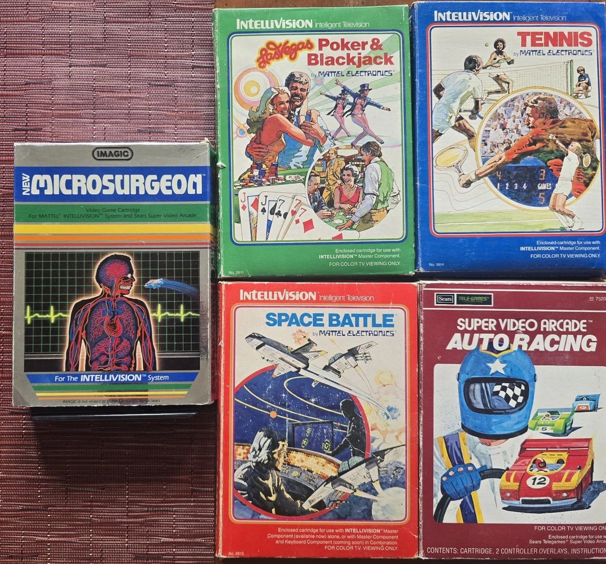 Lot De Jeux Intellivision En Boîte – Astrosmash, Triple Action, Lock N' Chase, Horse Racing
