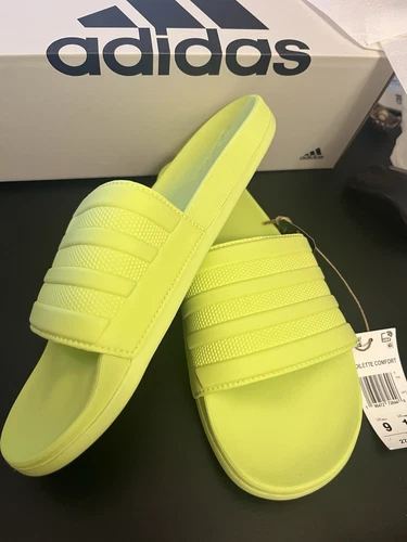 Adidas adilette comfort slides ID3405 uomo 9 WMN 10 Pulse Lime giallo fluo verde