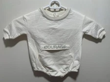 Grayson Mini Baby Size 0-3M Long Sleeve 'Courage' Bodysuit Off White NWOT 0175