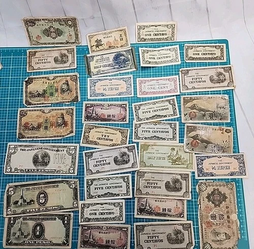 LOT of WW 2 Japanese Military Issued Currency - 30 Pieces Circulated