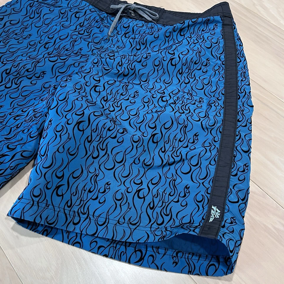 Vintage NO FEAR Flame Board Shorts Pearlescent Unlined 11” Inseam Men’s 34 - Image 3 of 4