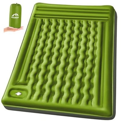 Double Sleeping Pad Camping, Self Inflating 6'' Extra-Thick 2 Yellow Grey