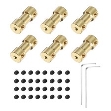 6pcs 2mm to 2mm Brass Shaft Coupling Joint Connector with Screws and Hex Wrench