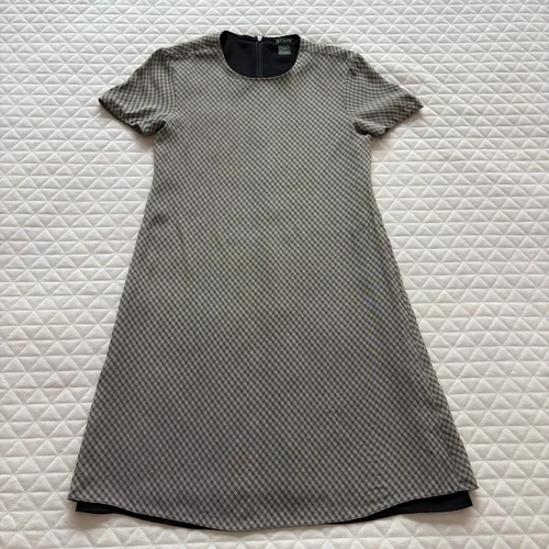 VETEMENTS Abito donna J.Crew taglia 4 nero bianco modello micro gingham carriera ufficio abbigliamento