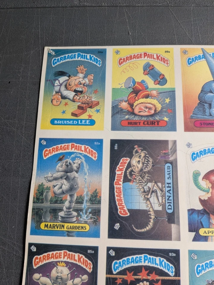 GPK 1986 Оригинальная Серия 3 Необрезанный Лист OS3 Никогда не Прокатывался! Garbage Pail Kids винтажный - Изображение 2 из 4