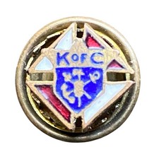 Vintage K Of C Knights of Columbus Lapel Hat Pin Screw On Pin Brooch Pinback
