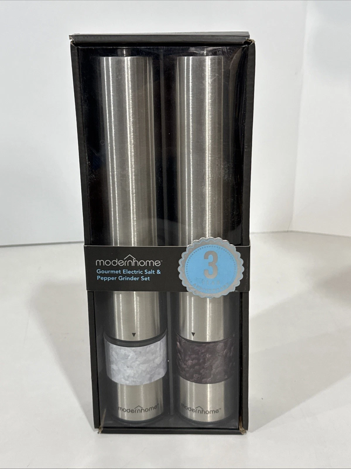 Modernhome Stainless Steel 12" Gourmet Electric Salt & Pepper Grinder Set, NEW!
Opens in a new windo
