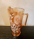 Vintage Carnival Glass Jeanette Cosmos Marigold  Pitcher