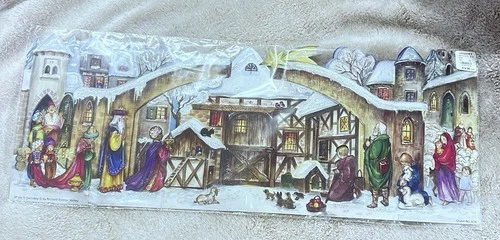 Vtg Richard Sellmer Verlag Fold Out Geman Cardboard NATIVITY SCENE Display NIP