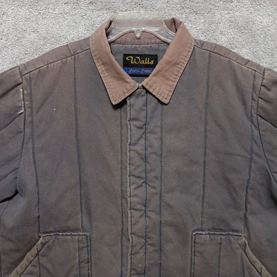 #ad Walls Barn Chore Coat Men#x27;s Size 2XLT Gray Canvas Zero Zone Workwear $46.98