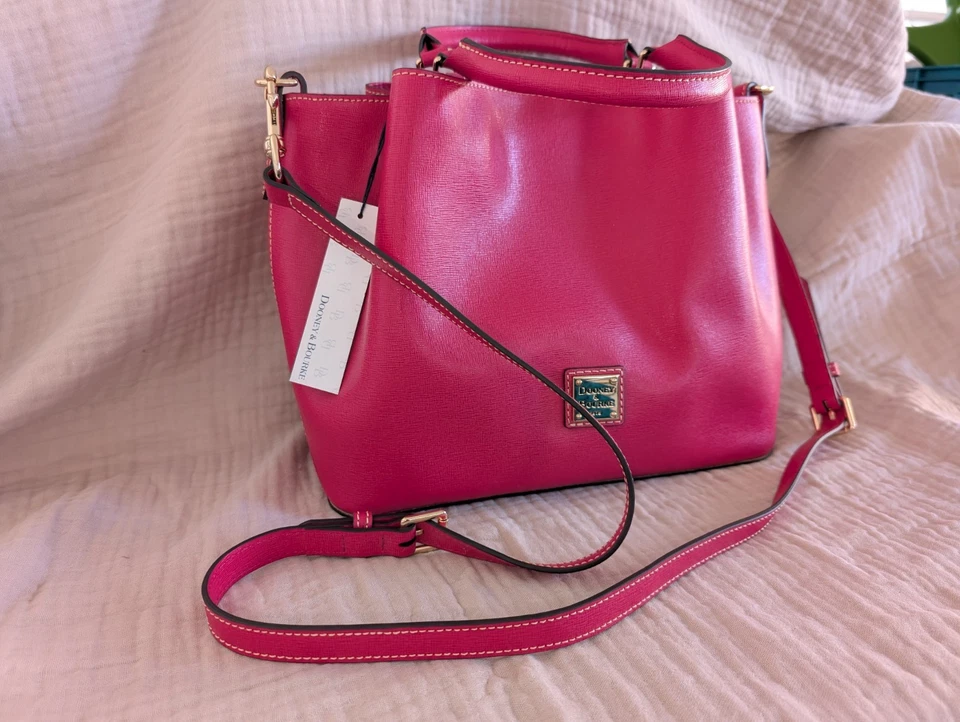Bolso de Mano Dooney & Bourke Lucca Grande de Cuero Guijarro Barlow Rosa Fucsia Foto 4 de 4