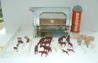Vintage Marx Tin Litho Barn & Silo with Animals & Farm Accessories