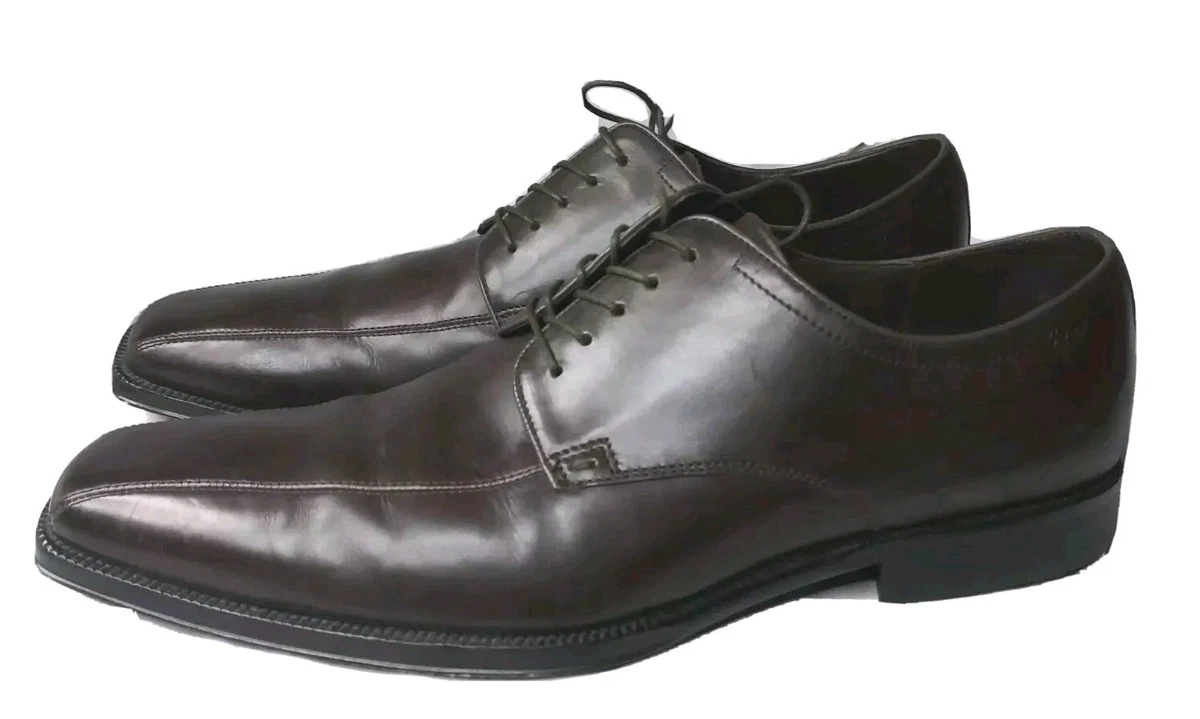 Hugo Boss Leather Dress Shoes Men\'s Sz 12 Oxfords  Brown Square Toe Retail $250 HUGO BOSS M Brown Dress Shoes for Men for sale | eBay main image 2