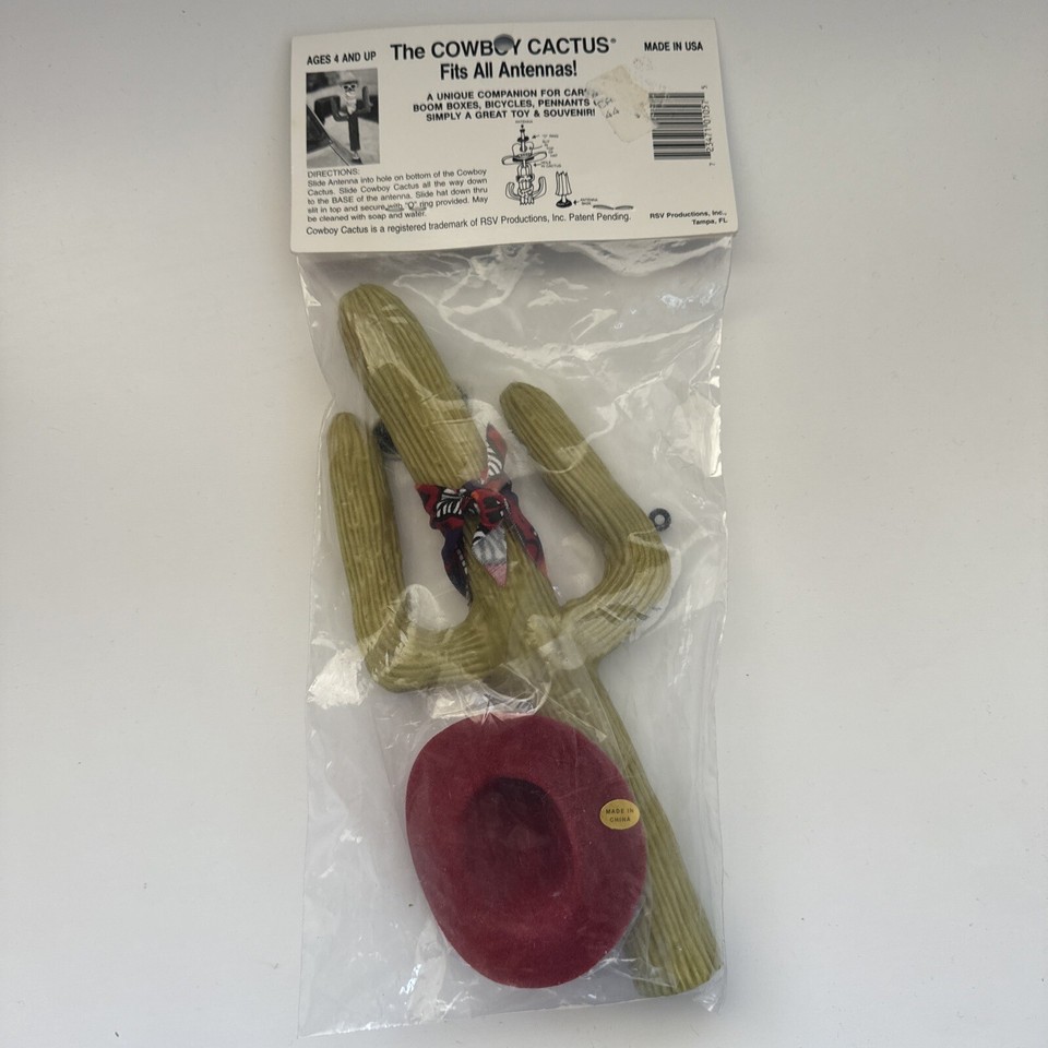 Vintage Cowboy Cactus Antenna Topper Car Decor 80s 90s NOS Bandana Rubber NEW eBay
