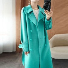Korean Windbreaker Coat Cashmere Women Long Loose Doube Breasted Woolen Outwear