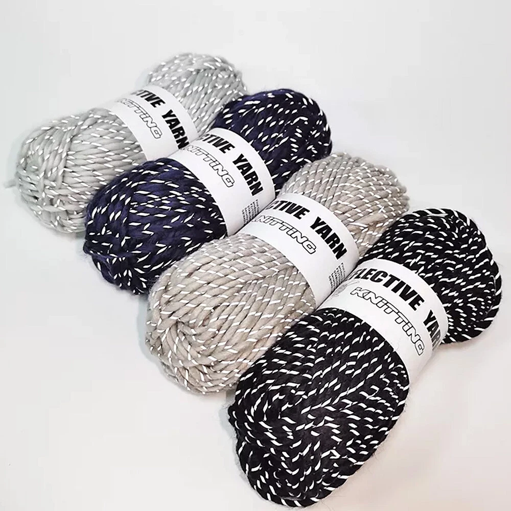 50g 4mm Roving Reflective Yarn Hand-knitted Crocheted Scarf Blanket Yarn  Crafts