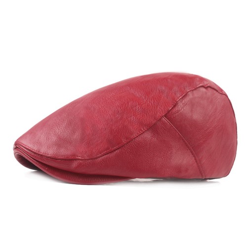 Boina de cuero sintético liso para hombres sombrero de noticiero sombrero de conductor gorra plana - Imagen 8 de 17