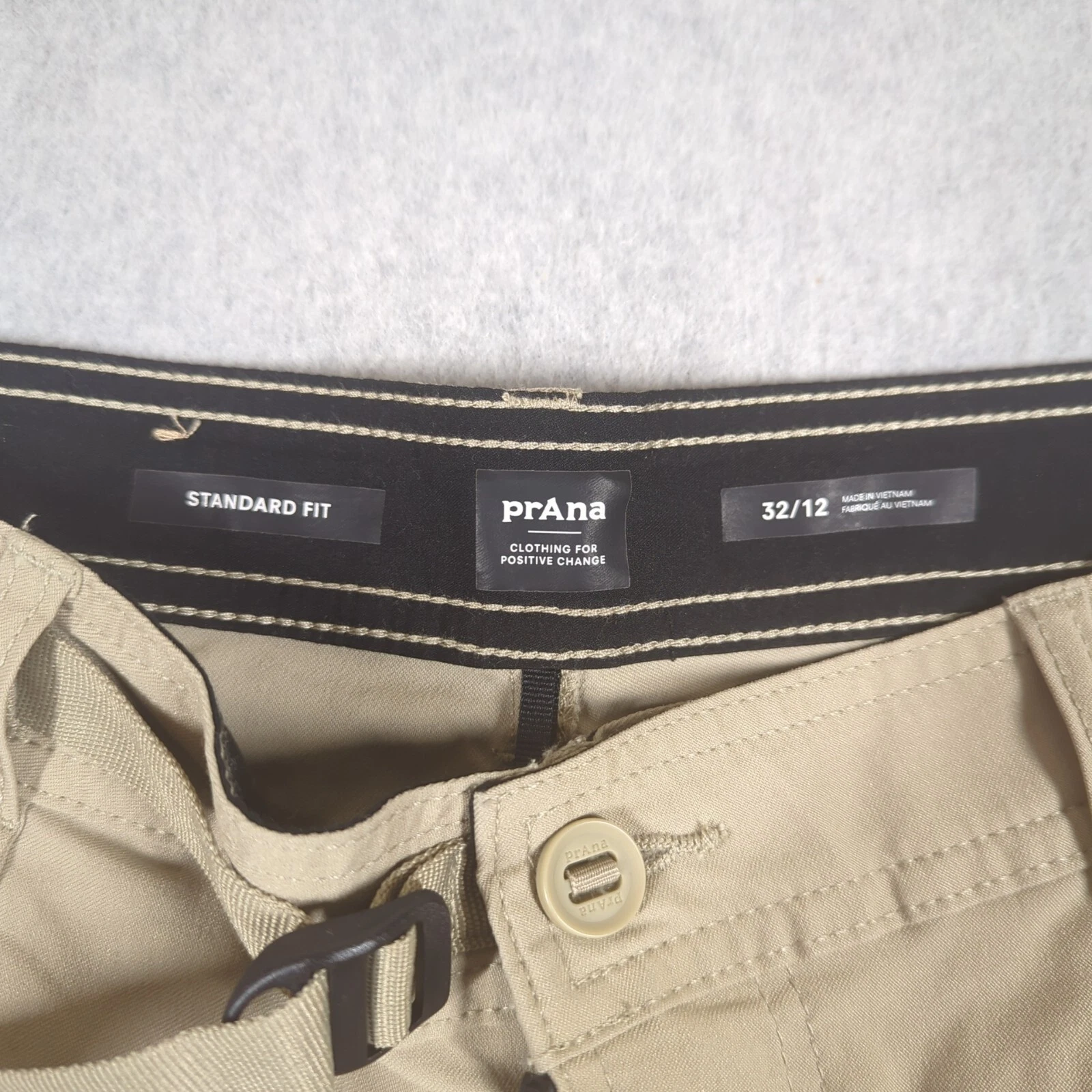 prana belted stretch hiking lightweight cargo shorts